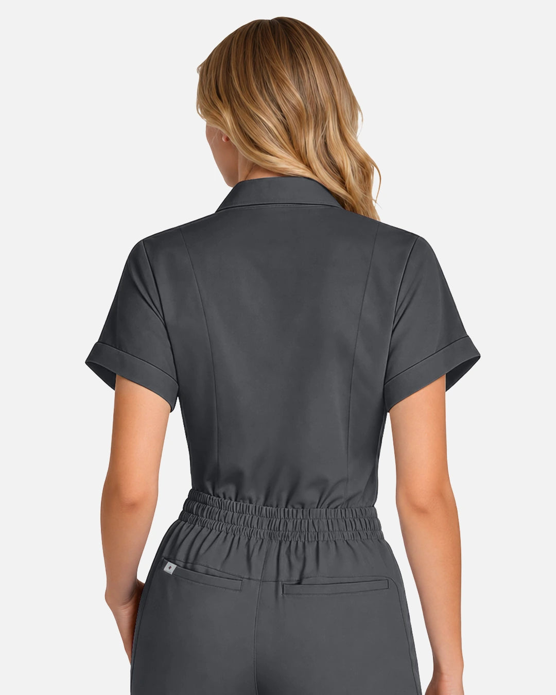 Heather Grey – Eadflie Women's Split V-Neck Uniform Top – product image 53