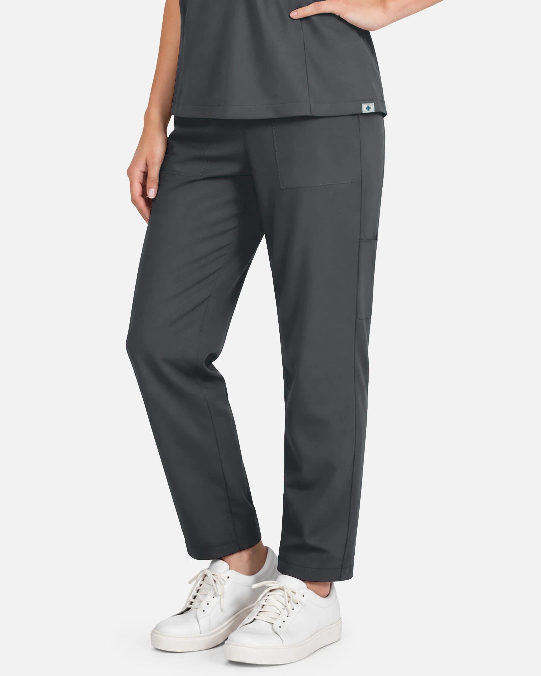 Heather Grey – Eadflie Women's Slim Fit Tapered Cargo Uniform Pants – product image 53