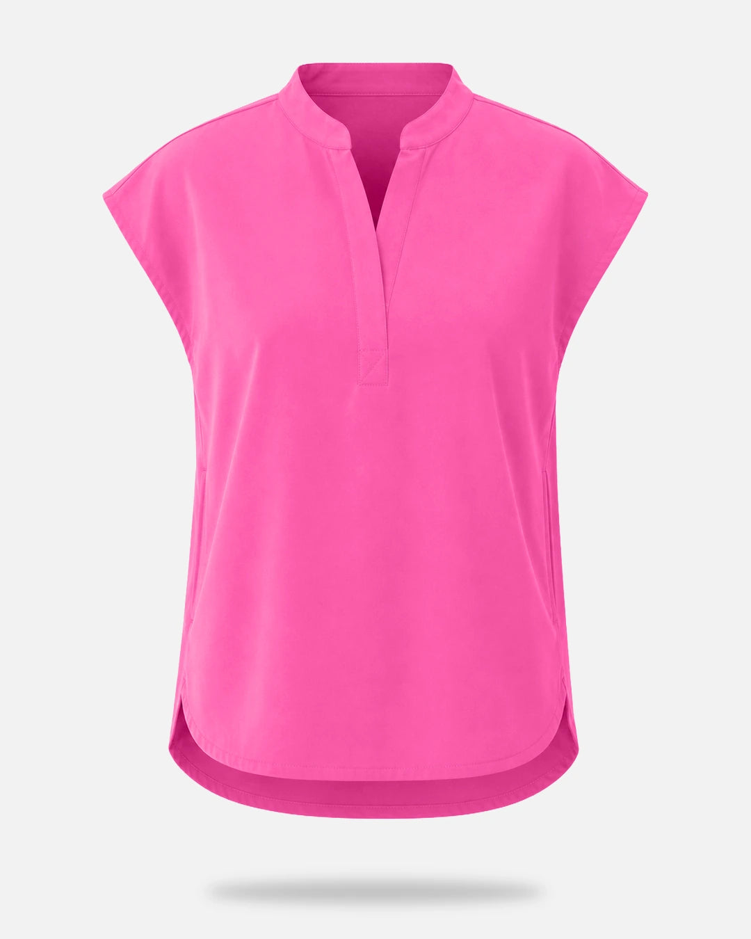 Hot Pink – Eadflie Women's Sleeveless Mandarin Collar Uniform Top – product image 79
