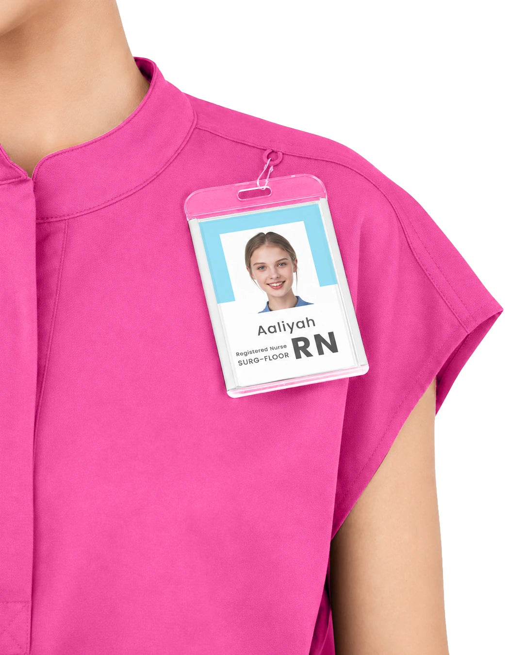Hot Pink – Eadflie Women's Sleeveless Mandarin Collar Uniform Top – product image 84