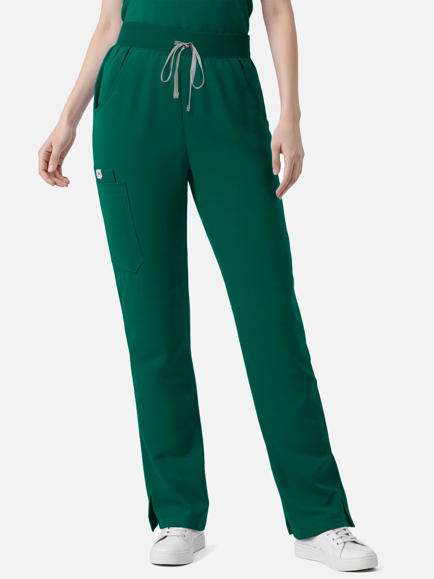 Hunter Green – Eadflie Women's Zip Polo Straight-Leg Uniform Set – product image 62