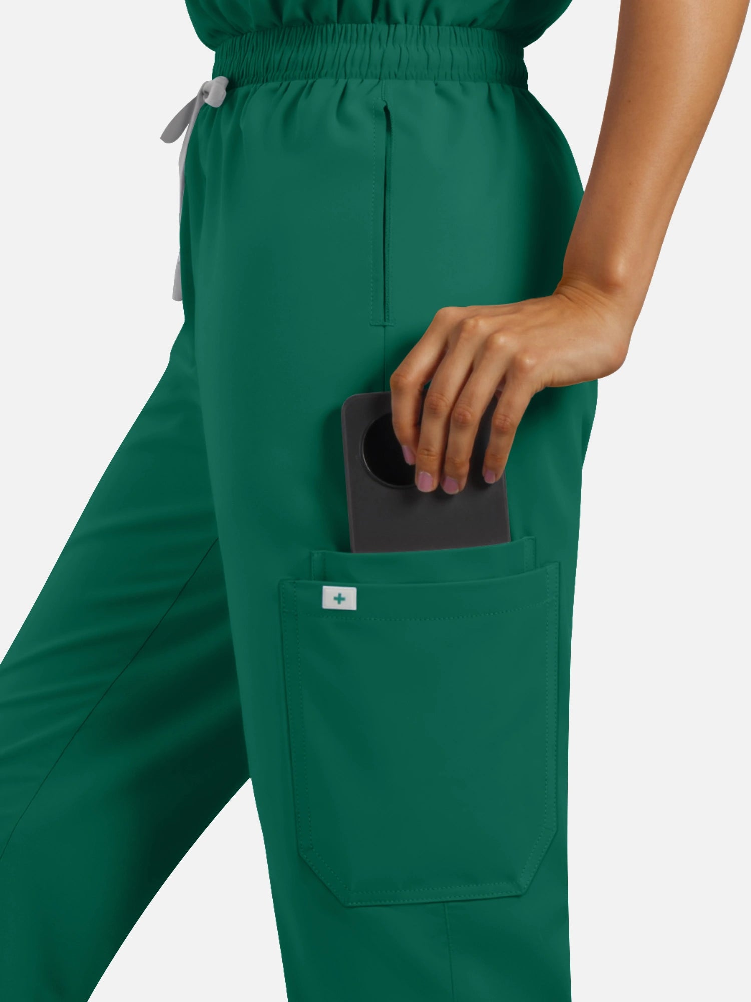 Hunter Green – Eadflie Women's Henley Sleeveless Jogger Uniform Set – product image 52
