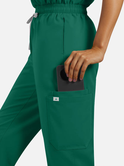 Hunter Green – Eadflie Women's Henley Sleeveless Jogger Uniform Set – product image 52