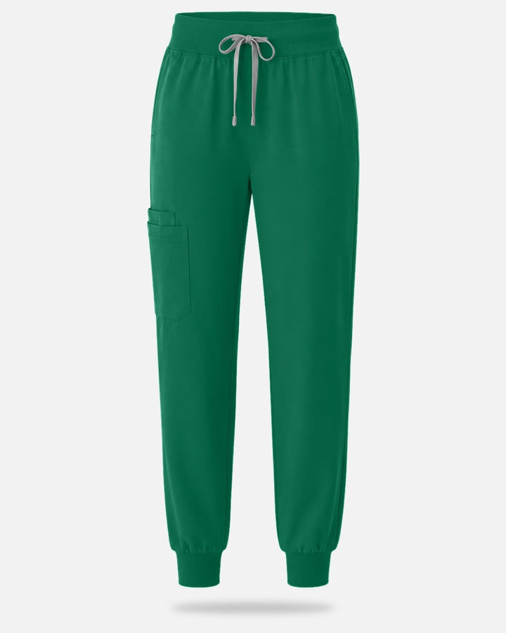Eadflie Women's Tapered Jogger Uniform Pants – Soft Stretch Bottoms - Hunter Green