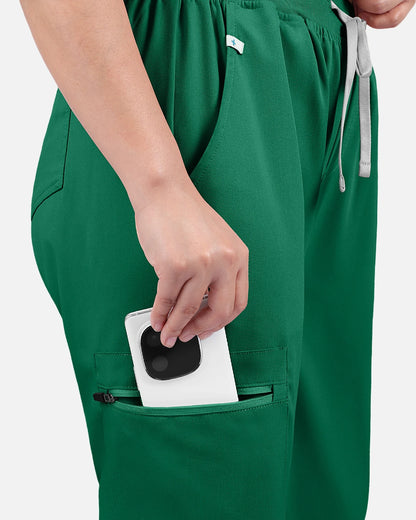 Hunter Green – Eadflie Women's Multi-Pocket Jogger Uniform Pants – product image 04