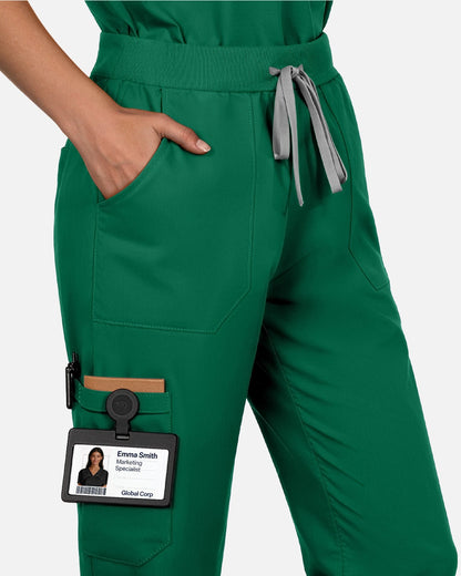 Hunter Green – Eadflie Women's Woven Straight-Leg Uniform Pants – Structured Tailored Bottoms – product image 26