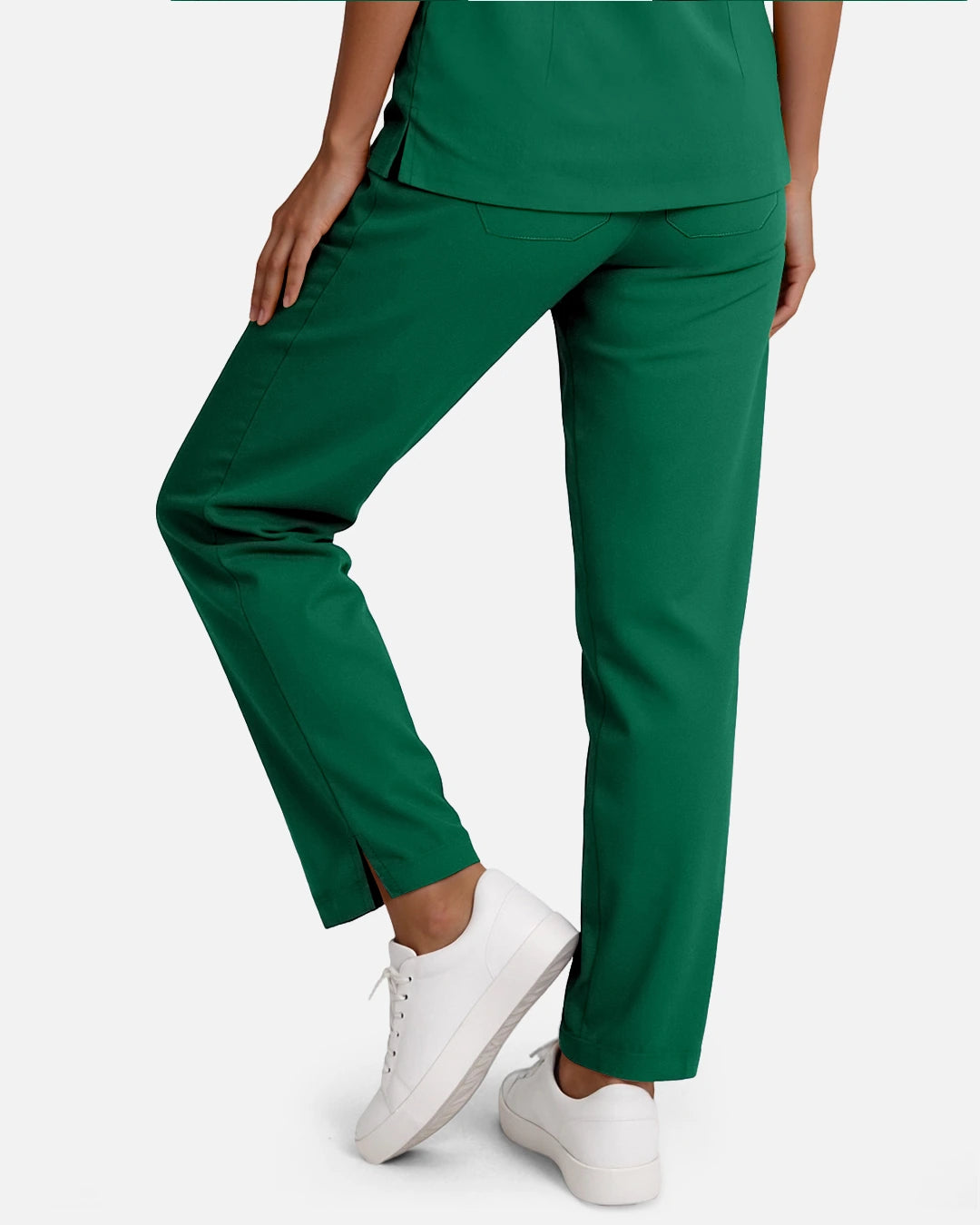 Hunter Green – Eadflie Women's Woven Straight-Leg Uniform Pants – Structured Tailored Bottoms – product image 27