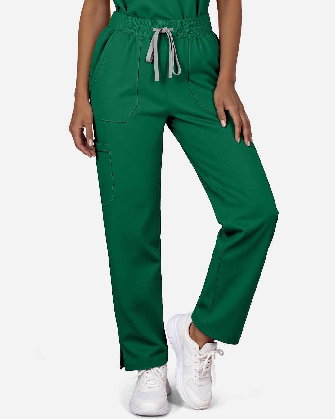 Hunter Green – Eadflie Women's Woven Straight-Leg Uniform Pants – Structured Tailored Bottoms – product image 28