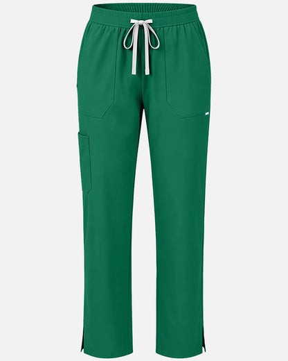 Hunter Green – Eadflie Women's Woven Straight-Leg Uniform Pants – Structured Tailored Bottoms – product image 22
