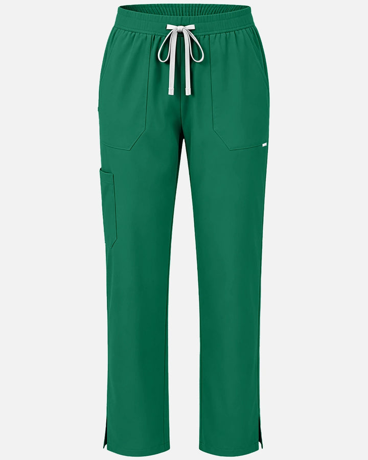 Eadflie Women's Woven Straight-Leg Uniform Pants – Structured Tailored Bottoms - Hunter Green
