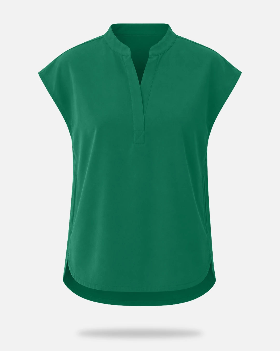 Hunter Green – Eadflie Women's Sleeveless Mandarin Collar Uniform Top – product image 55