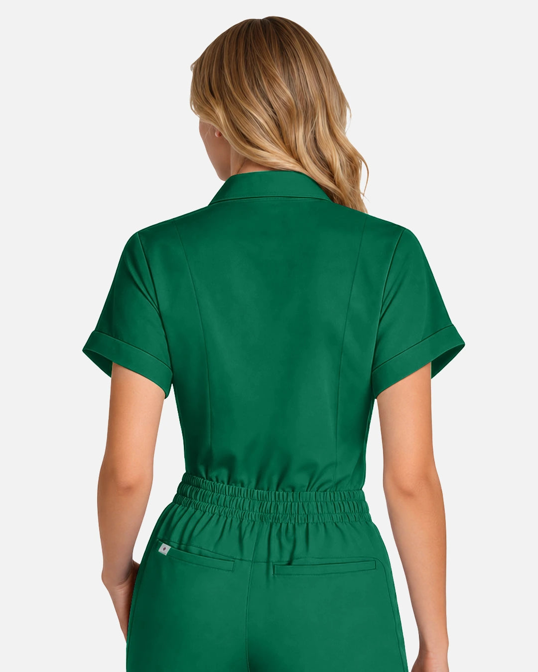 Hunter Green – Eadflie Women's Split V-Neck Uniform Top – product image 05