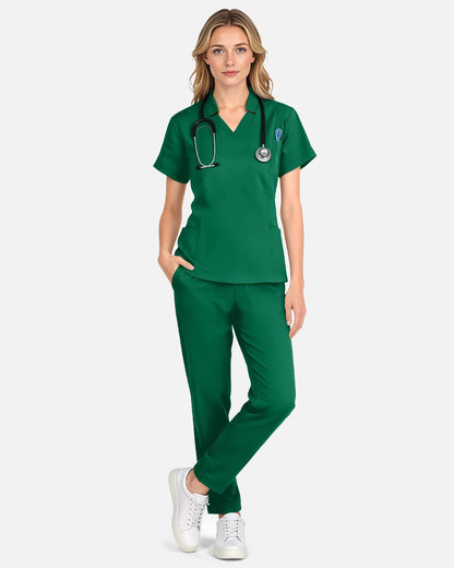 Hunter Green – Eadflie Women's Slim Fit Tapered Cargo Uniform Pants – product image 03