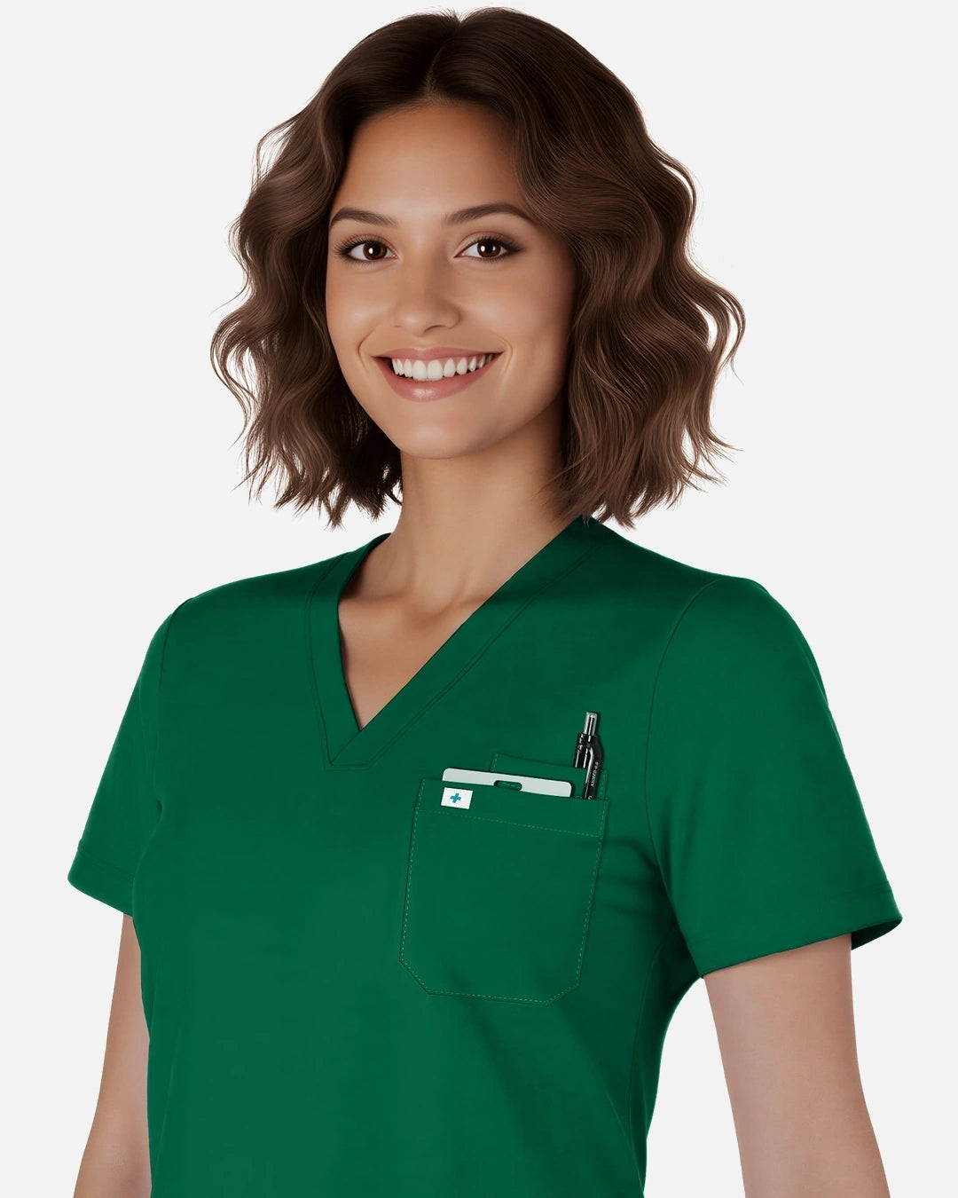 Hunter Green – Eadflie Women's Classic V-Neck Jogger Uniform Set – product image 50