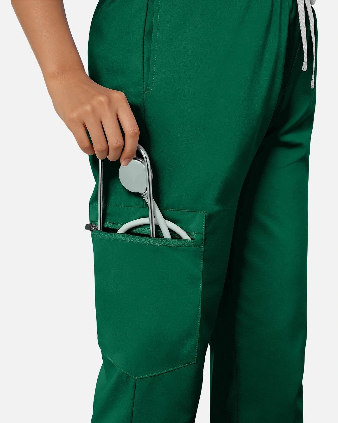 Hunter Green – Eadflie Women's Classic V-Neck Jogger Uniform Set – product image 51
