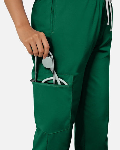 Hunter Green – Eadflie Women's Classic V-Neck Jogger Uniform Set – product image 51