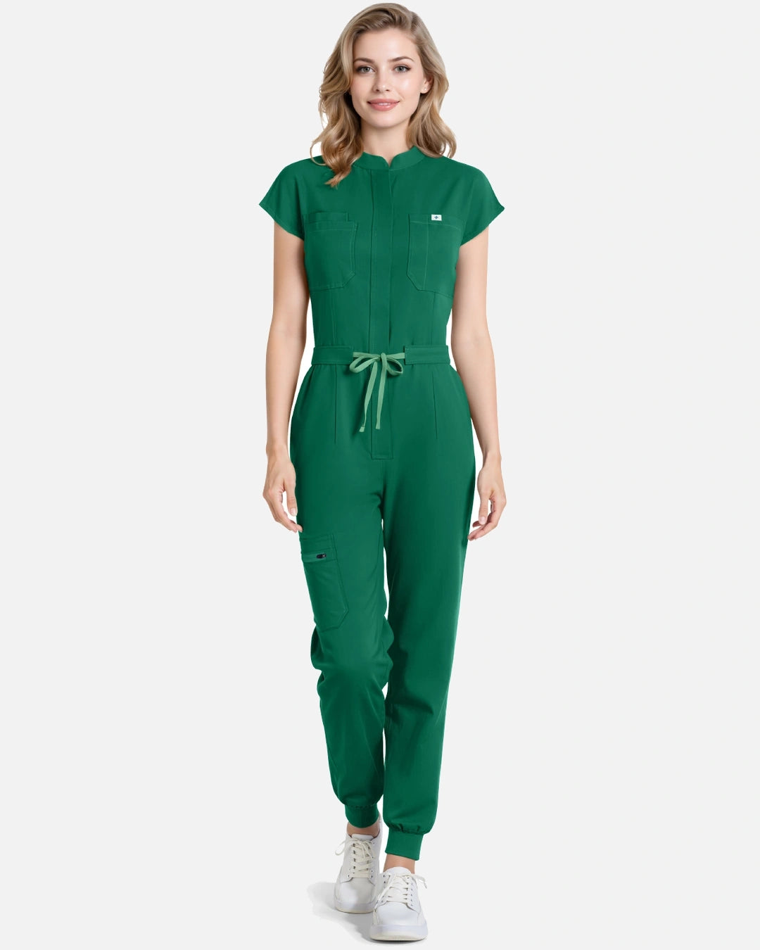 Hunter Green – Eadflie Women's Zip-Front Uniform Jumpsuit – Sleeveless Stretch One-Piece – product image 18