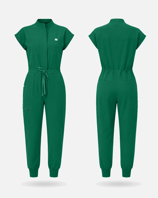 Hunter Green – Eadflie Women's Zip-Front Uniform Jumpsuit – Sleeveless Stretch One-Piece – product image 17