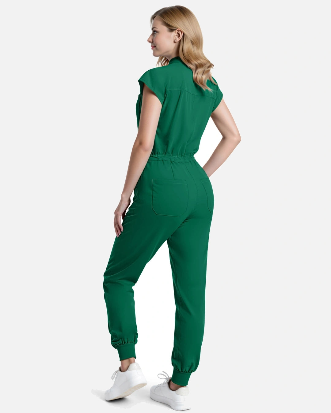 Hunter Green – Eadflie Women's Zip-Front Uniform Jumpsuit – Sleeveless Stretch One-Piece – product image 20