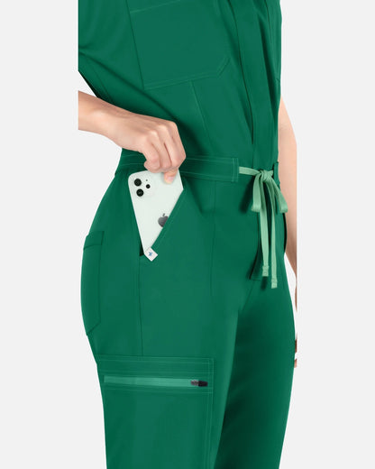 Hunter Green – Eadflie Women's Zip-Front Uniform Jumpsuit – Sleeveless Stretch One-Piece – product image 22