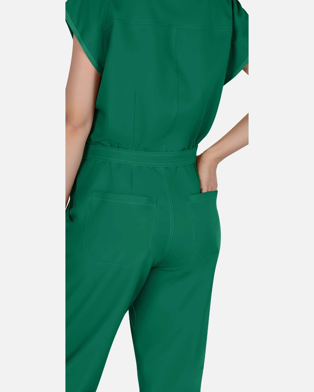Hunter Green – Eadflie Women's Zip-Front Uniform Jumpsuit – Sleeveless Stretch One-Piece – product image 24
