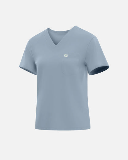 Light Blue – Eadflie Women's Classic V-Neck Uniform Top – product image 49