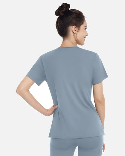 Light Blue – Eadflie Women's Classic V-Neck Uniform Top – product image 52