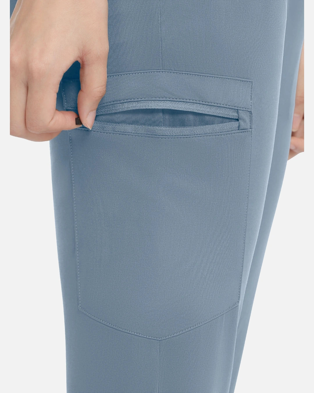Light Blue – Eadflie Women's Knit V-Neck Jogger Uniform Set – product image 55