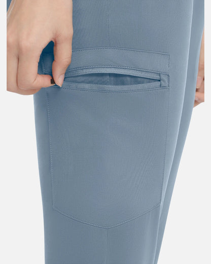 Light Blue – Eadflie Women's Knit V-Neck Jogger Uniform Set – product image 55