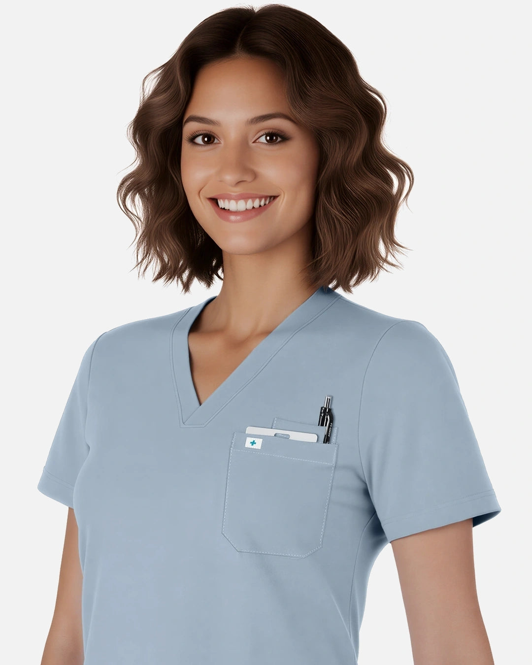 Light Blue – Eadflie Women's Classic V-Neck Jogger Uniform Set – product image 69