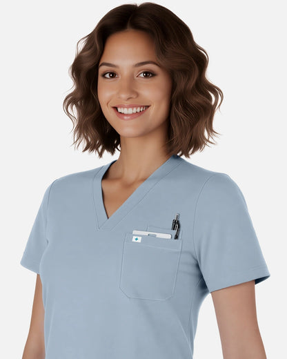 Light Blue – Eadflie Women's Classic V-Neck Jogger Uniform Set – product image 69
