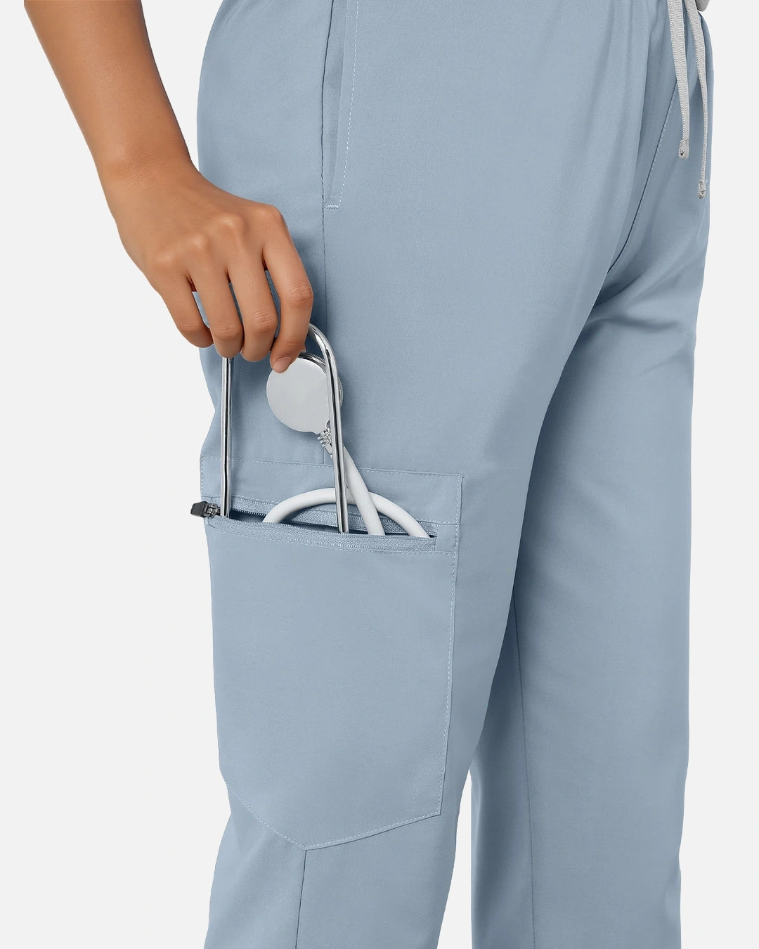 Light Blue – Eadflie Women's Classic V-Neck Jogger Uniform Set – product image 70