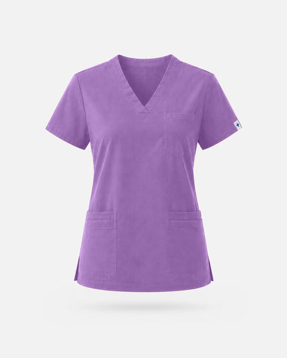 Light Purple – Eadflie Women's V-Neck Uniform Top – Short Sleeve 3-Pocket Soft Stretch – product image 76