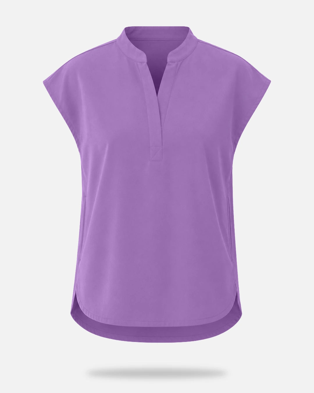 Light Purple – Eadflie Women's Sleeveless Mandarin Collar Uniform Top – product image 43