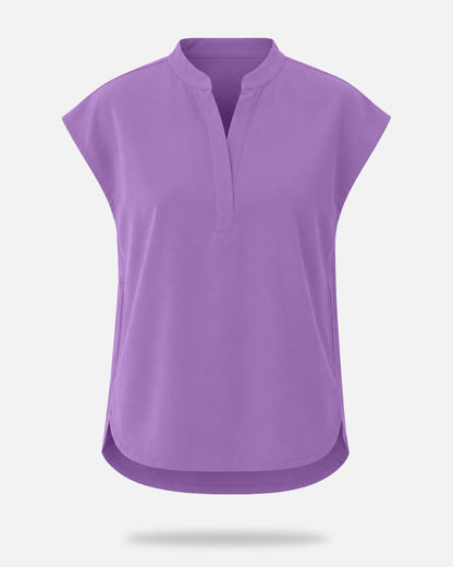 Light Purple – Eadflie Women's Sleeveless Mandarin Collar Uniform Top – product image 43