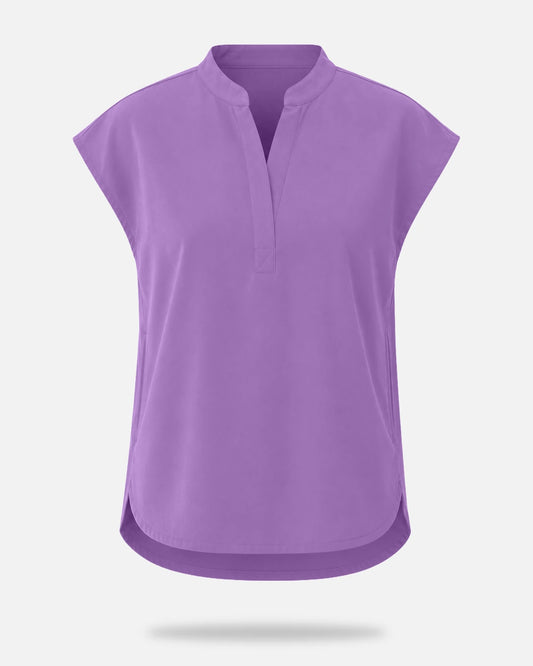 Light Purple – Eadflie Women's Sleeveless Mandarin Collar Uniform Top – product image 43