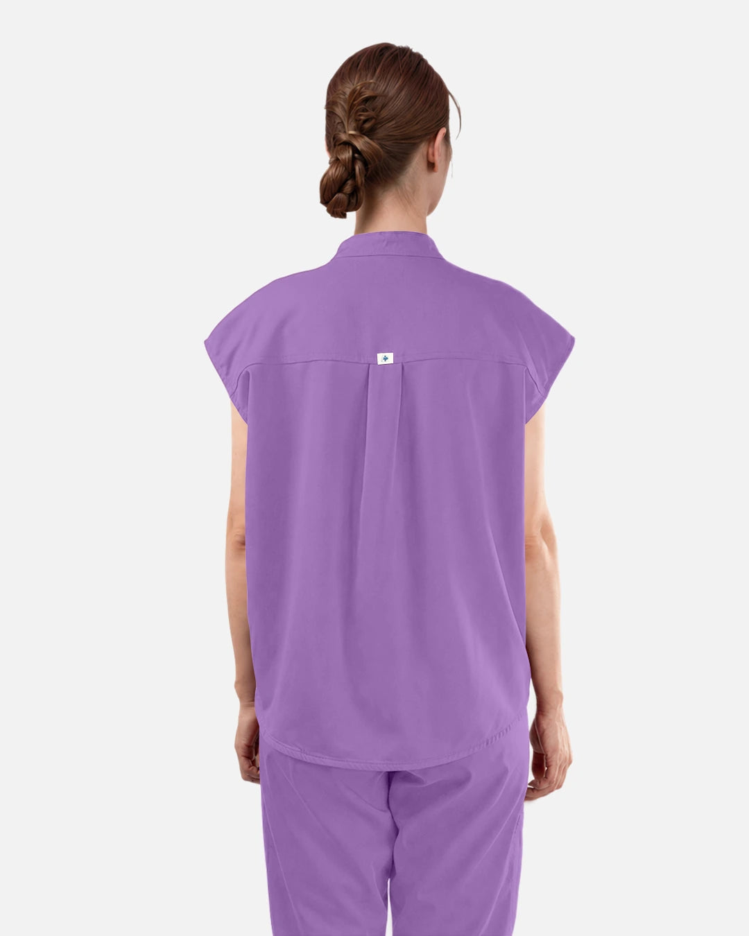 Light Purple – Eadflie Women's Sleeveless Mandarin Collar Uniform Top – product image 46