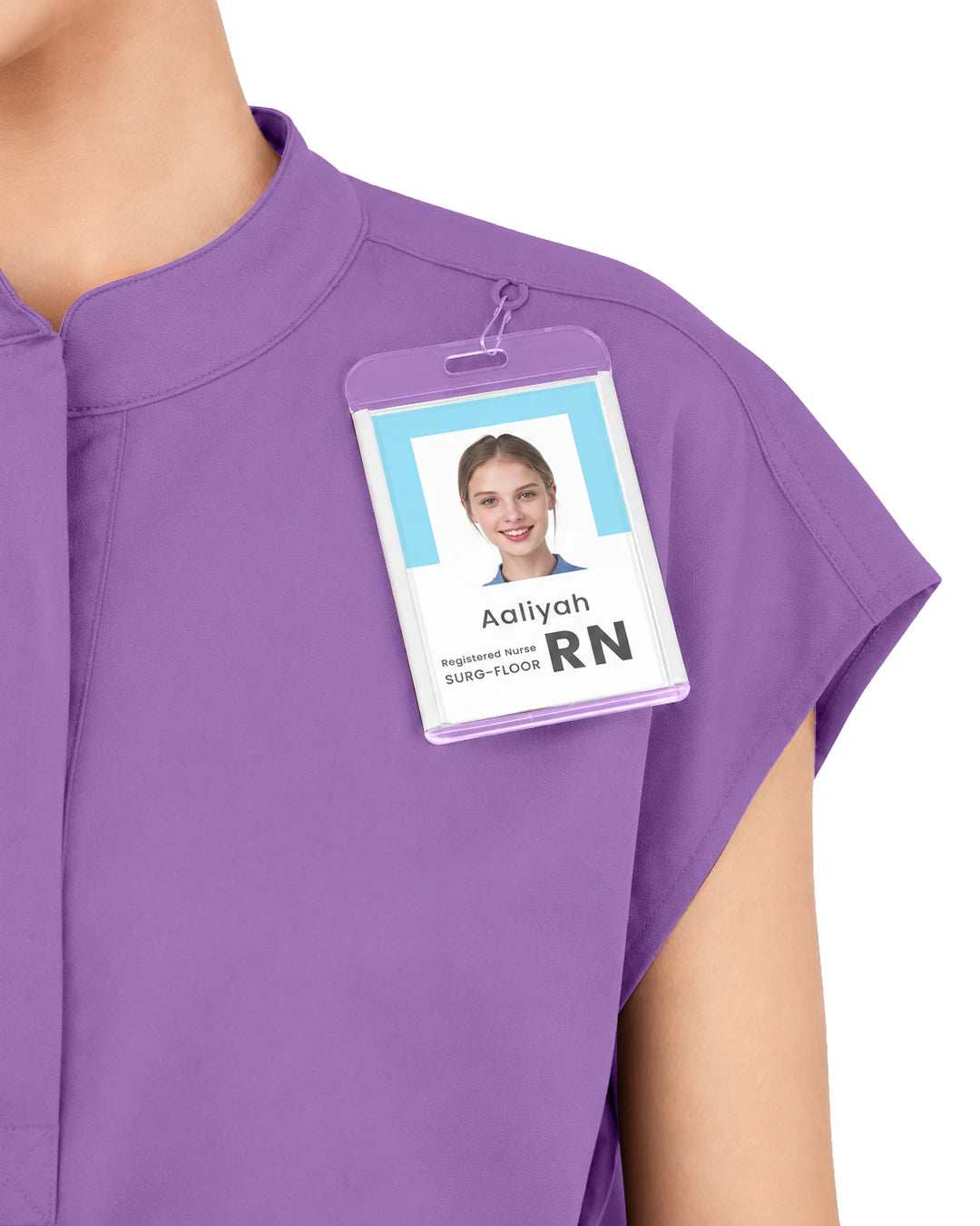 Light Purple – Eadflie Women's Sleeveless Mandarin Collar Uniform Top – product image 48