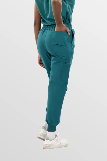 Mint Green Eipnare Women's Henley Collar Sleeveless Jogger Scrub Set - Stretch Medical Scrubs for Women