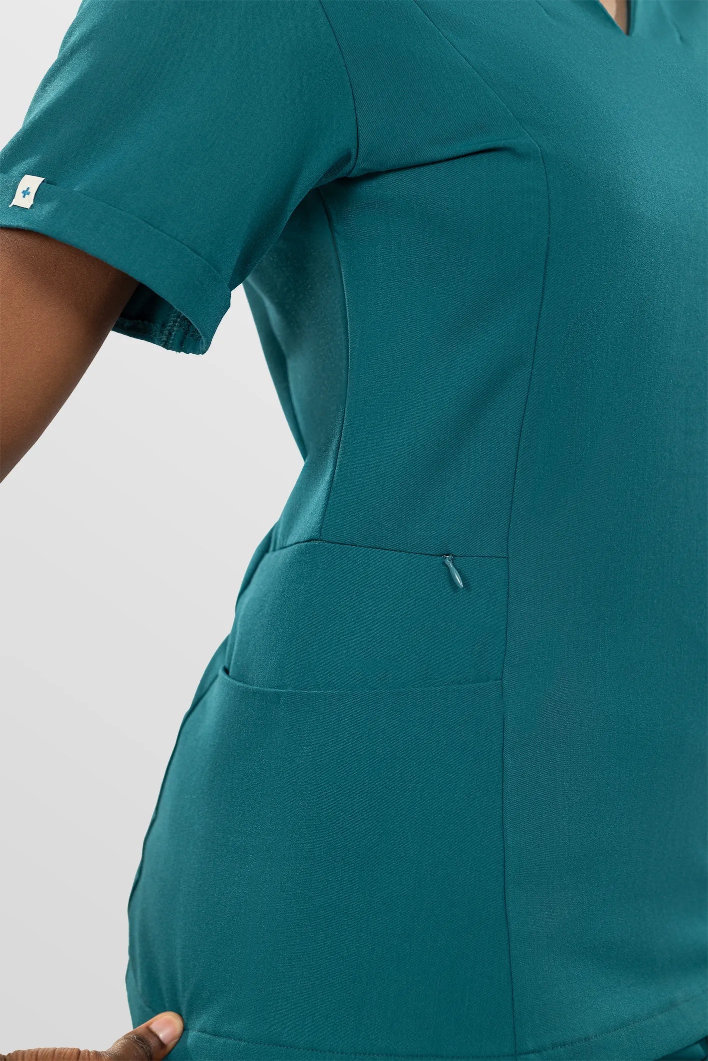 Mint Green Eipnare Women's V-Neck Split 9-Pocket Slim Fit Scrub Set - Stretch Medical Scrubs for Women
