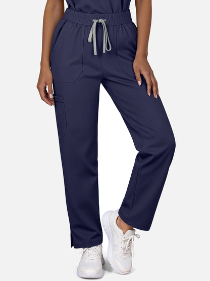 Navy Blue – Eadflie Women's Woven V-Neck Uniform Set – Straight-Leg Structured – product image 06