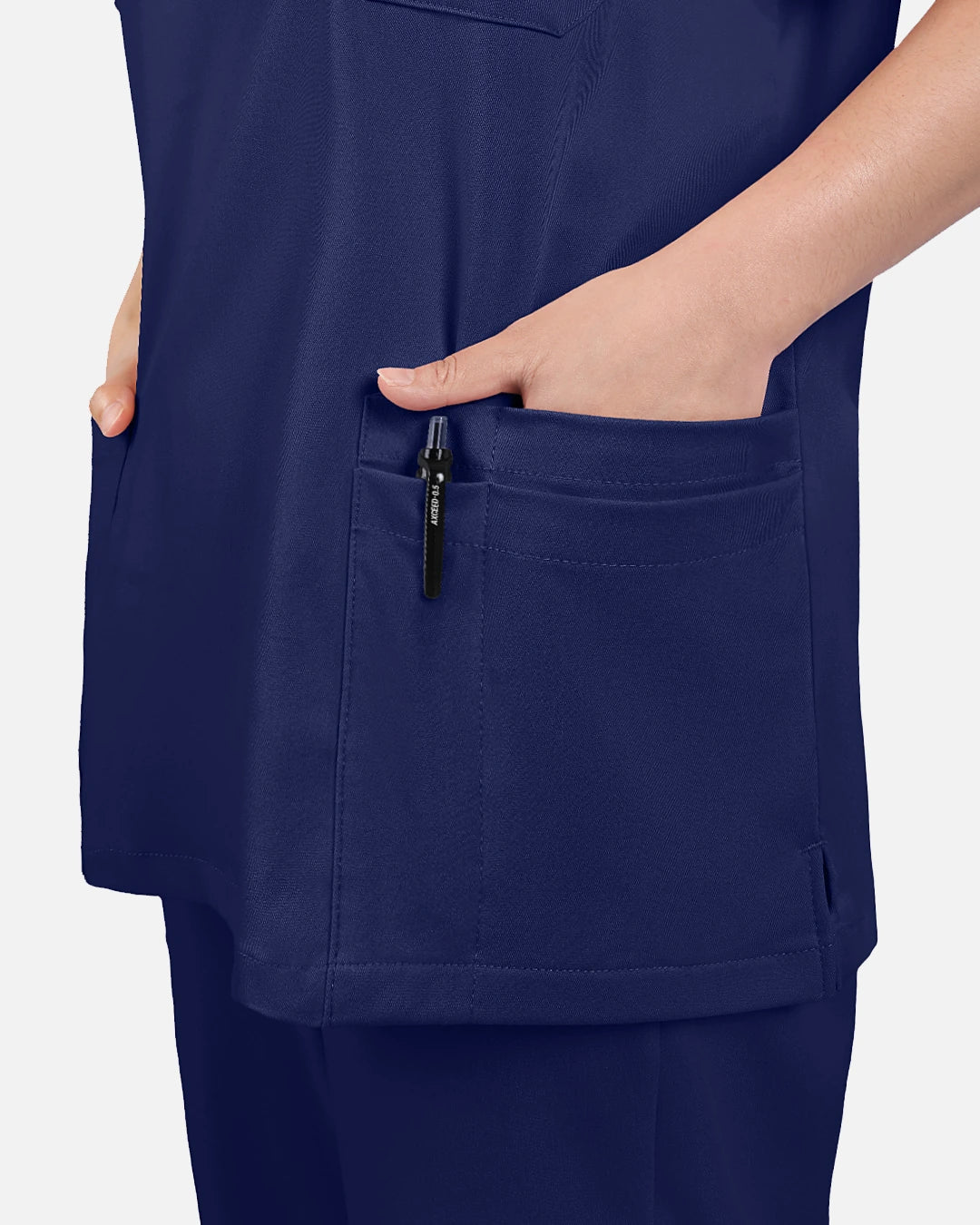 Navy Blue – Eadflie Women's V-Neck Uniform Top – Short Sleeve 3-Pocket Soft Stretch – product image 60