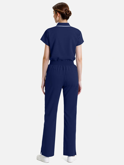 Navy Blue – Eadflie Women's Zip Polo Straight-Leg Uniform Set – product image 84
