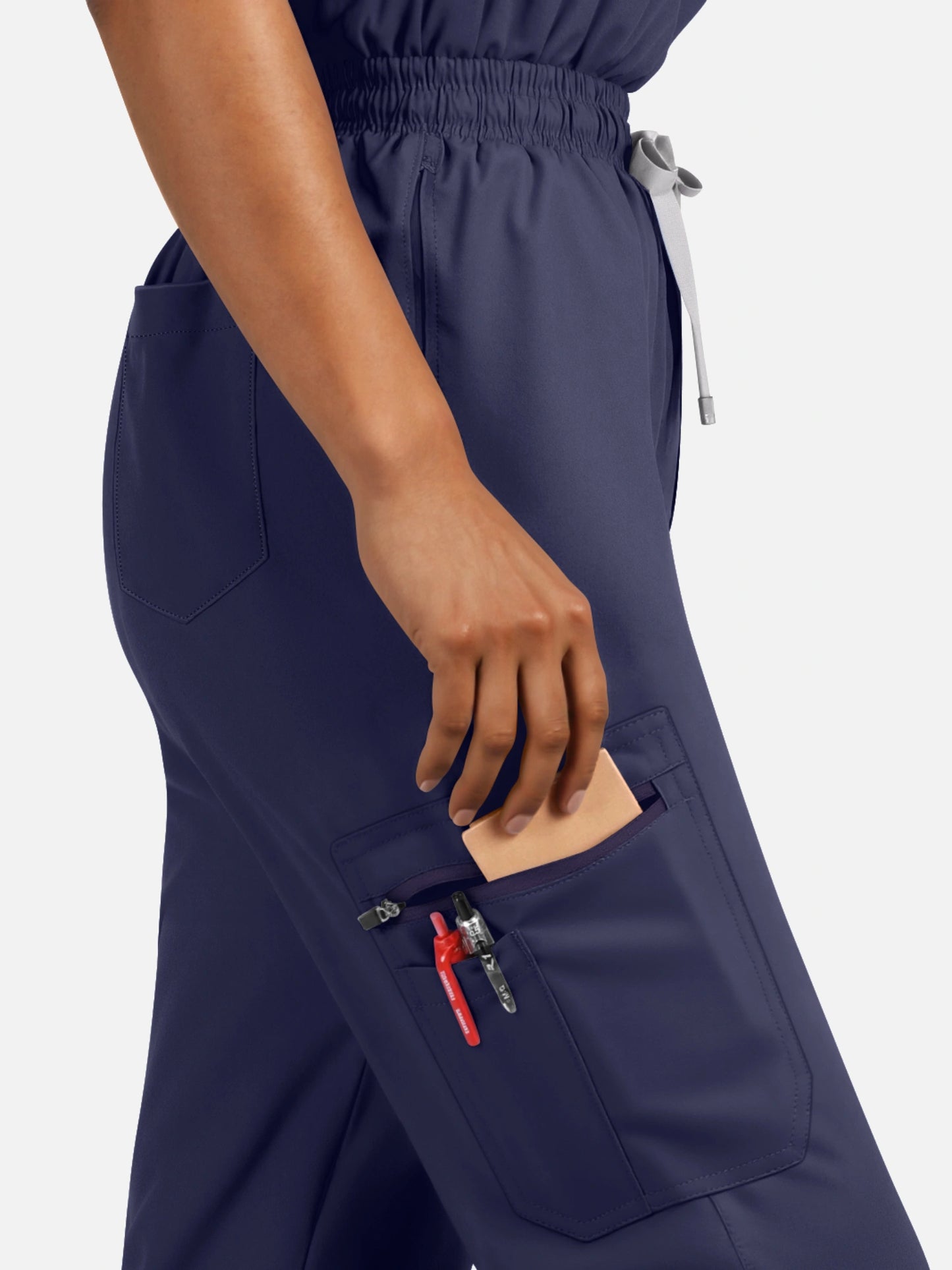 Navy Blue – Eadflie Women's Henley Sleeveless Jogger Uniform Set – product image 96