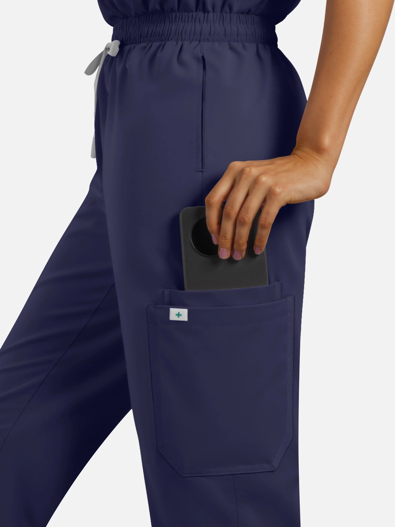 Navy Blue – Eadflie Women's Henley Sleeveless Jogger Uniform Set – product image 97