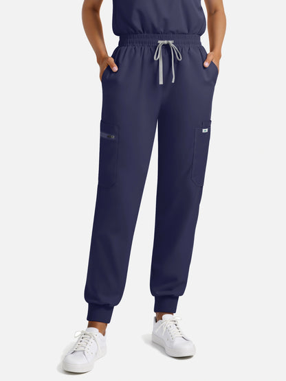Navy Blue – Eadflie Women's Henley Sleeveless Jogger Uniform Set – product image 99