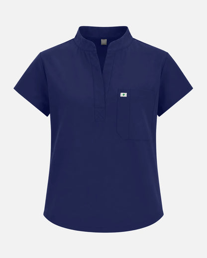 Navy Blue – Eadflie Women's Sleeveless Henley Uniform Top – product image 73