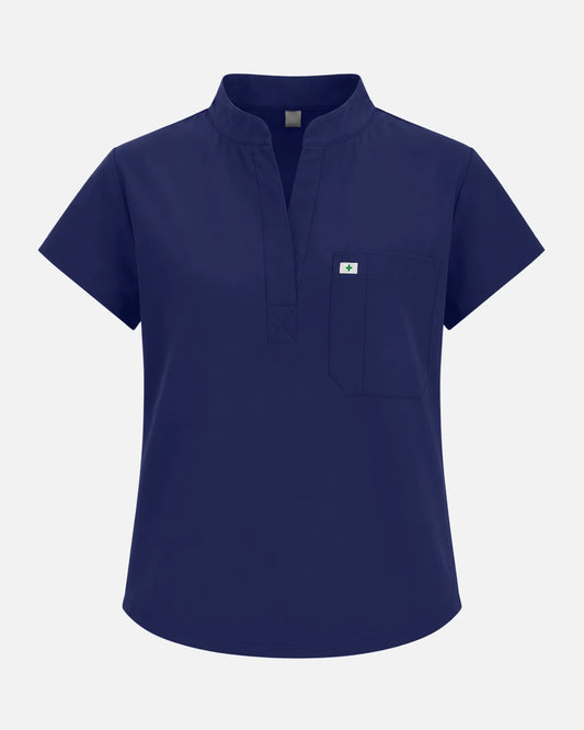 Navy Blue – Eadflie Women's Sleeveless Henley Uniform Top – product image 73