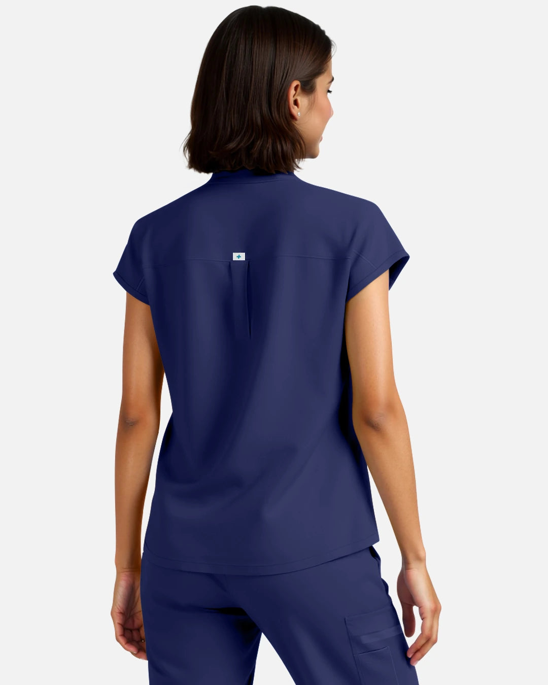 Navy Blue – Eadflie Women's Sleeveless Henley Uniform Top – product image 76