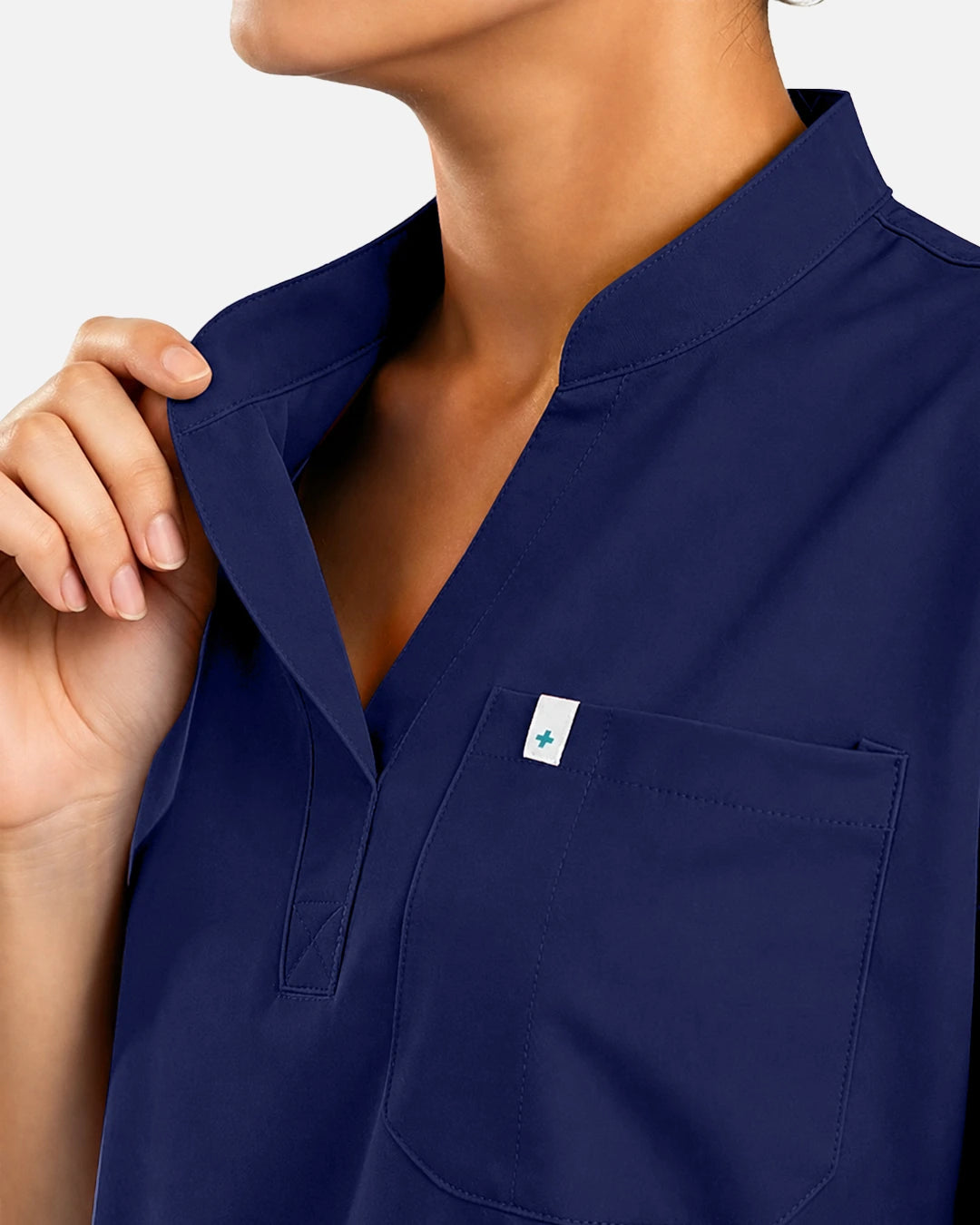Navy Blue – Eadflie Women's Sleeveless Henley Uniform Top – product image 78